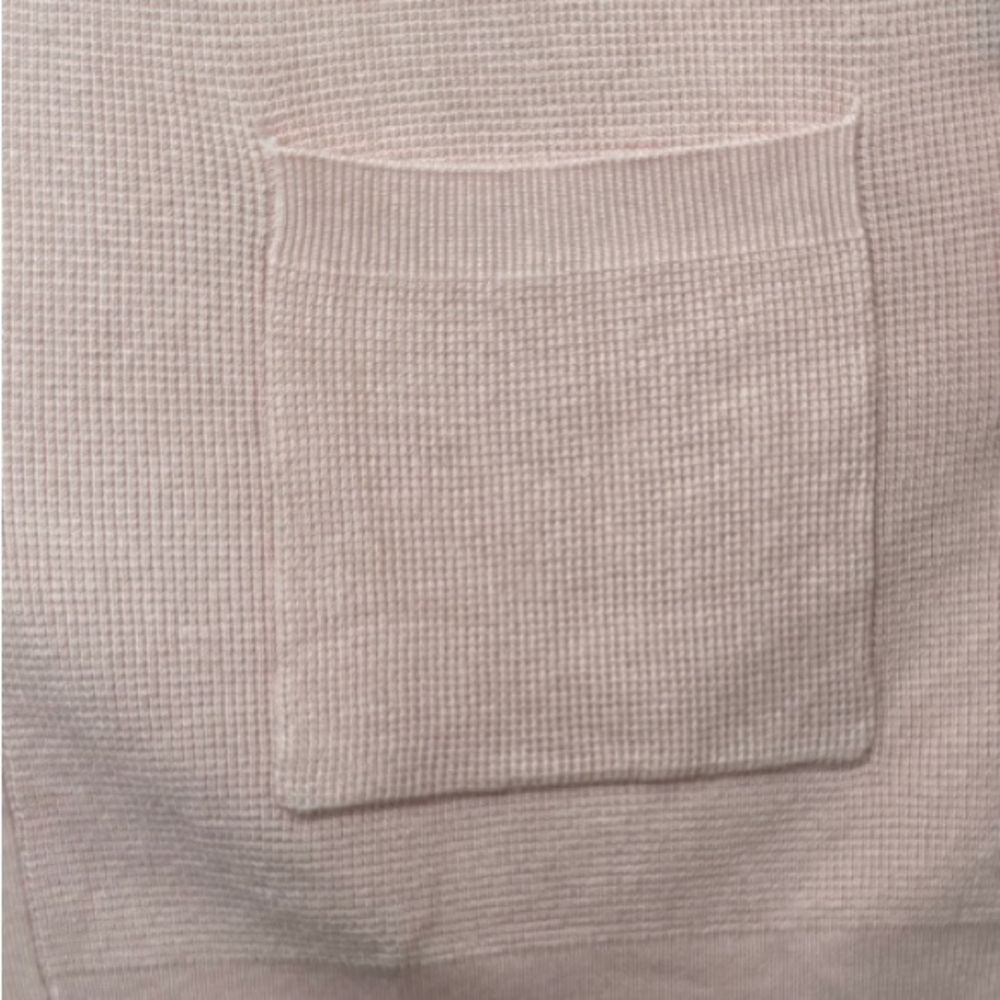 Hooded Cardigan Duster Textured Knit Sweater Soft Rose Blush Pink Size 2XL - Picture 8 of 16